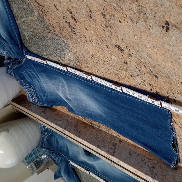 Miss Me Women's Blue Boot Cut Jeans with Raw Hem Size 29 - Picture 12 of 16